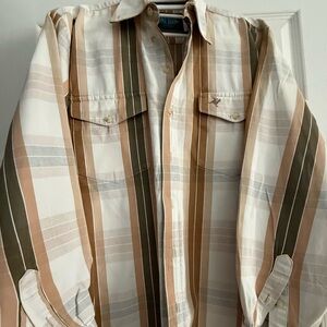 Vintage Lone Roo By Roper Long Sleeve Button Down Men's Medium Western READ